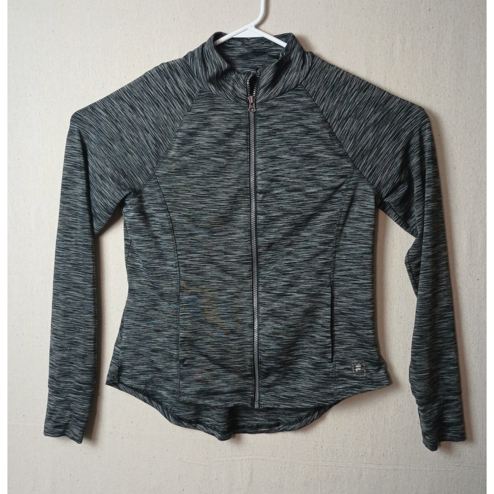 Fila Sport Full Zip‎ Jacket Athletic Running Gray Heathered Pullover Large J